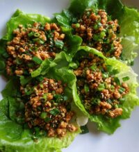 asian garlic sesame chicken lettuce cups