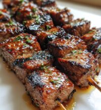 asian garlic steak skewers