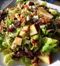 autumn chopped salad with apple cider vinaigrette