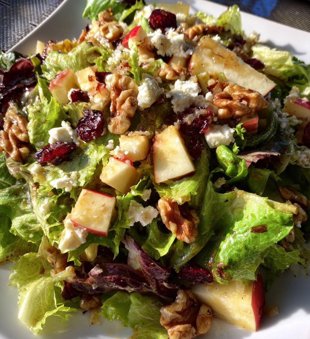 autumn chopped salad with apple cider vinaigrette