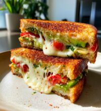 avocado mozzarella and tomato grilled cheese