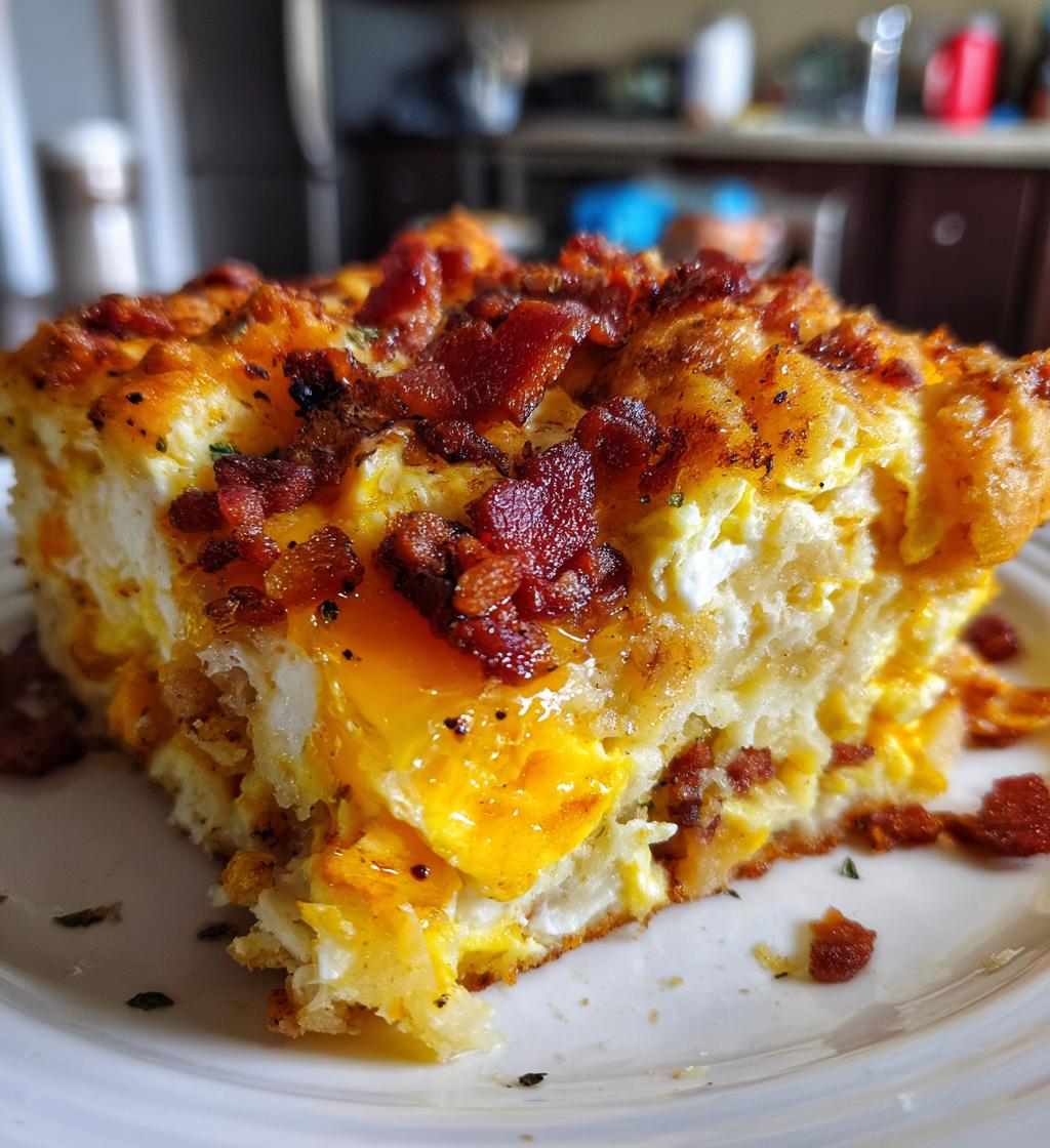 bacon egg and cheese biscuit bake - detail 1