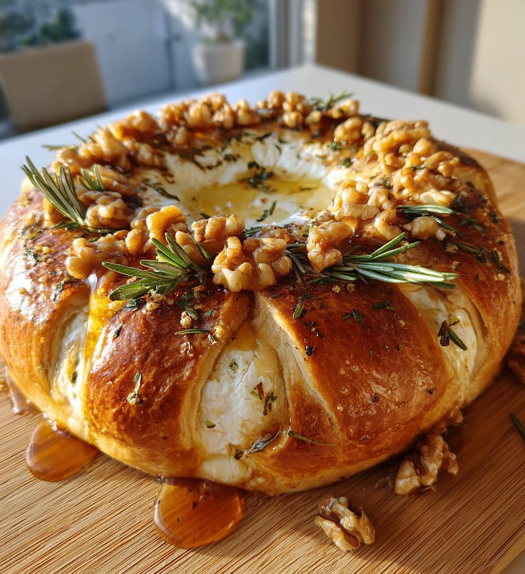 baked brie and bread wreath
