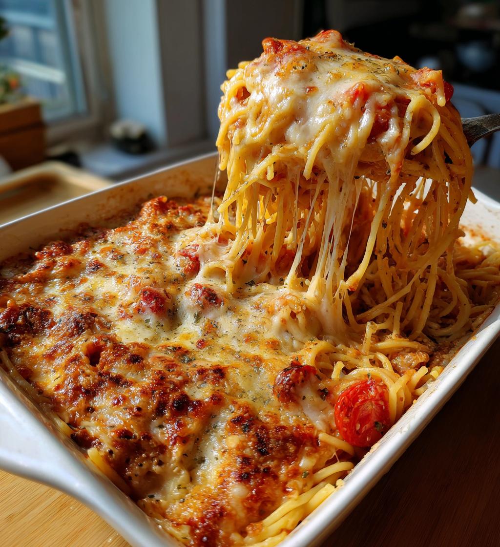 baked cream cheese spaghetti - detail 1