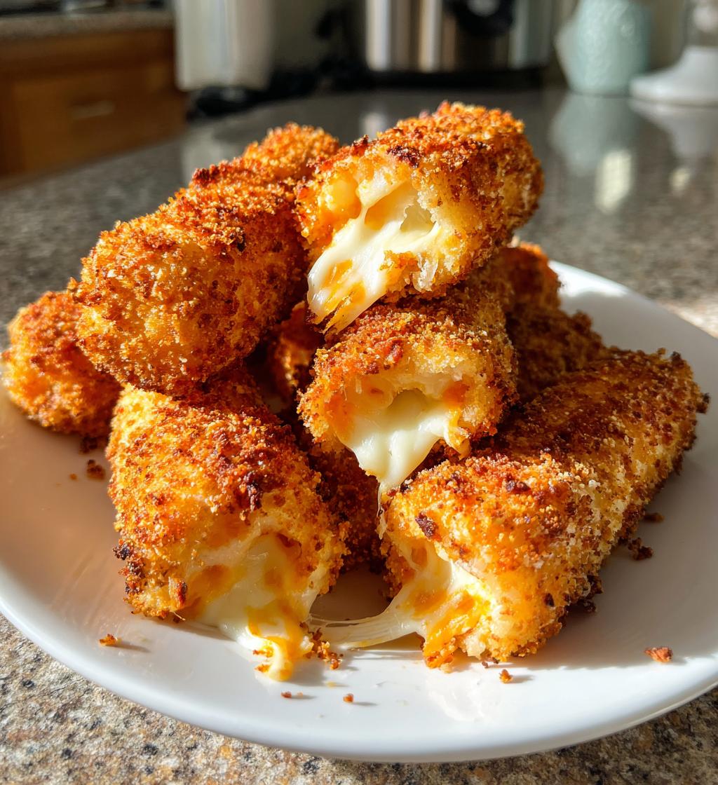 baked ham and cheese mozzarella sticks - detail 1