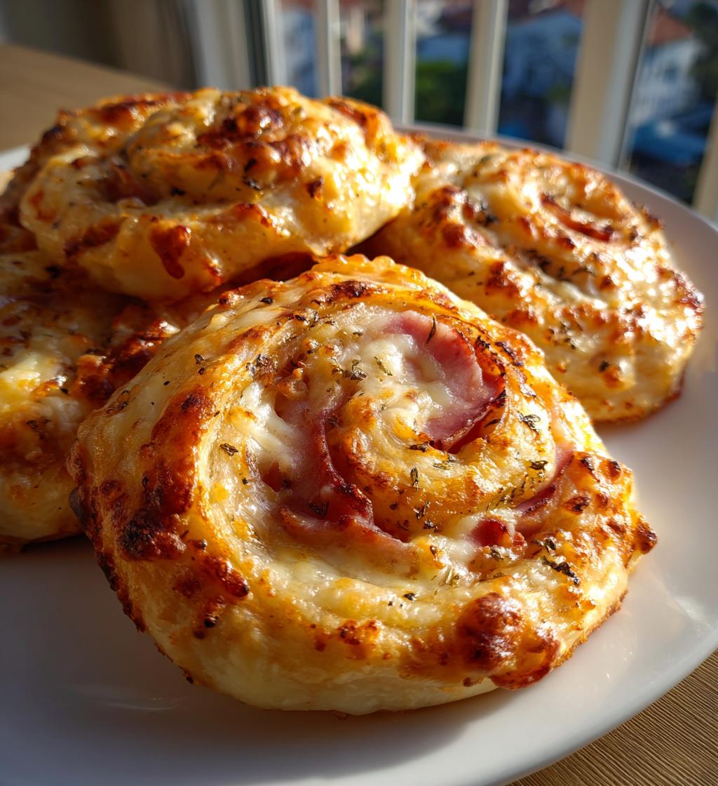 baked ham and cheese pinwheels - detail 1