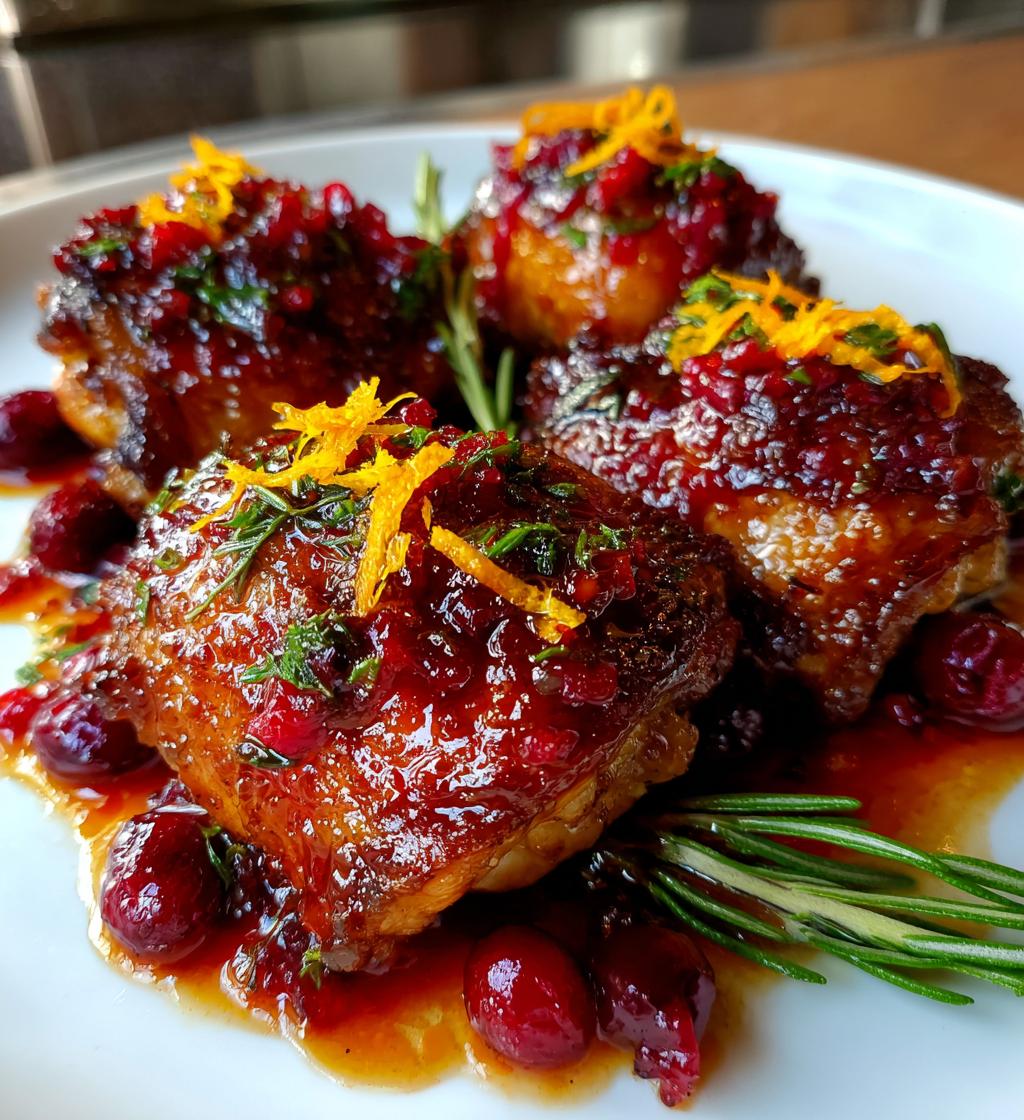 baked orange cranberry chicken thighs