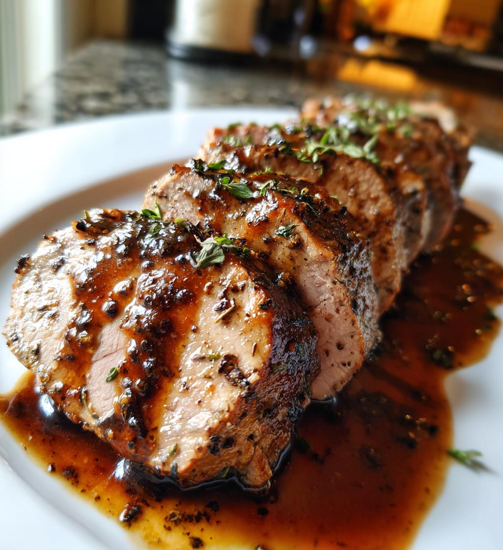 balsamic pork tenderloin in oven - detail 1
