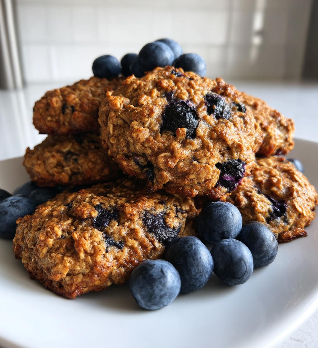 banana blueberry oatmeal breakfast cookies - detail 1