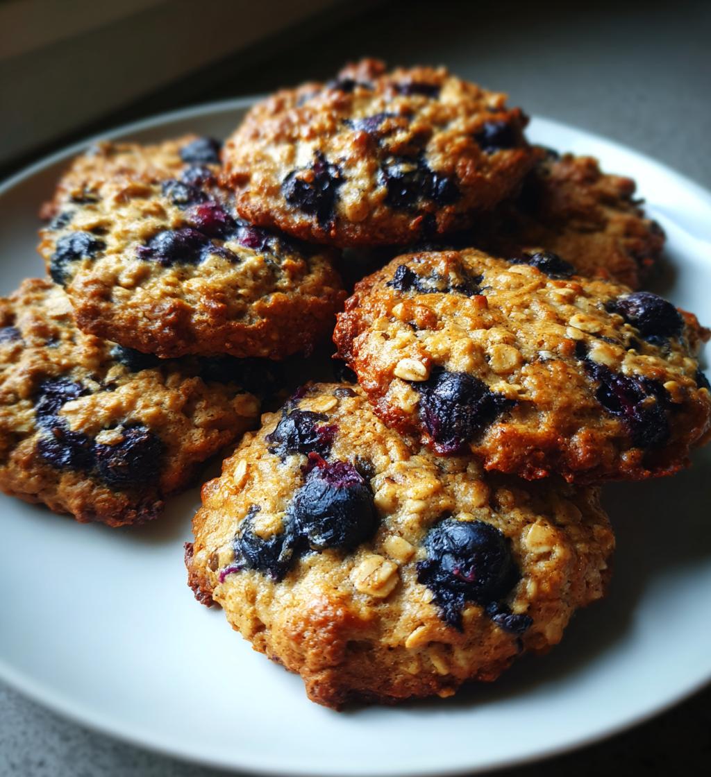 banana blueberry oatmeal breakfast cookies