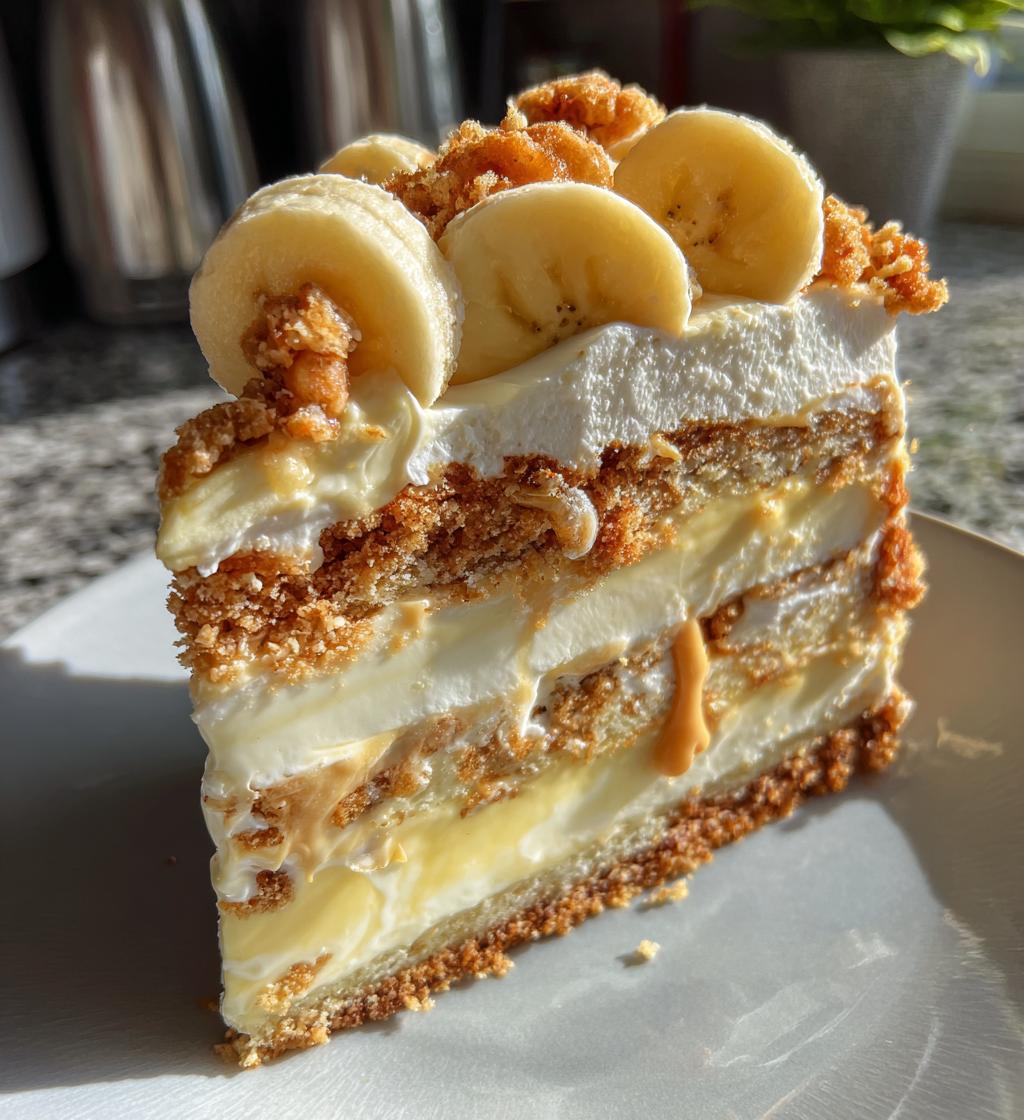 banana pudding cookie butter cheesecake cake - detail 1
