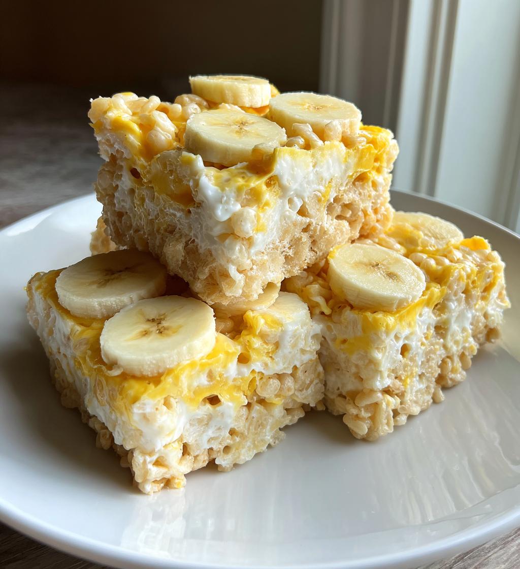 banana pudding rice krispie treats - detail 1