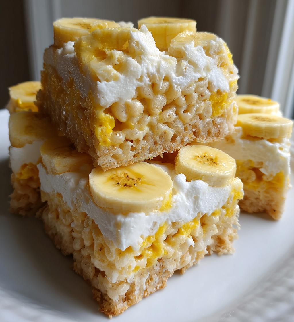 banana pudding rice krispie treats