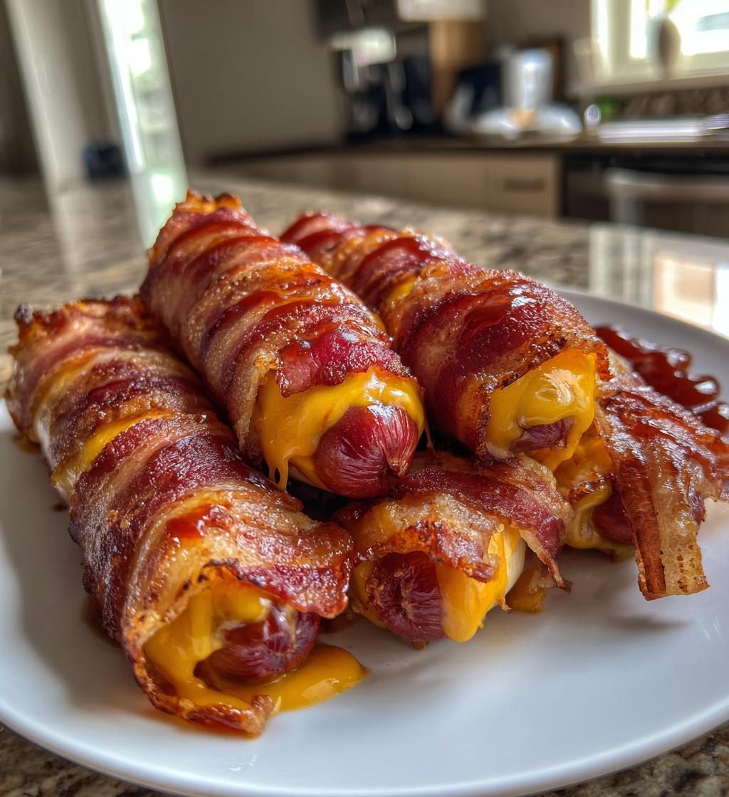bbq bacon wrapped cheddar hot dog delights - detail 1