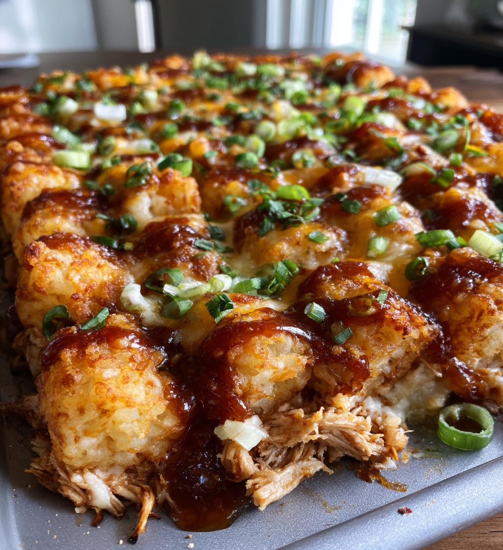 bbq chicken tater tot casserole - detail 1