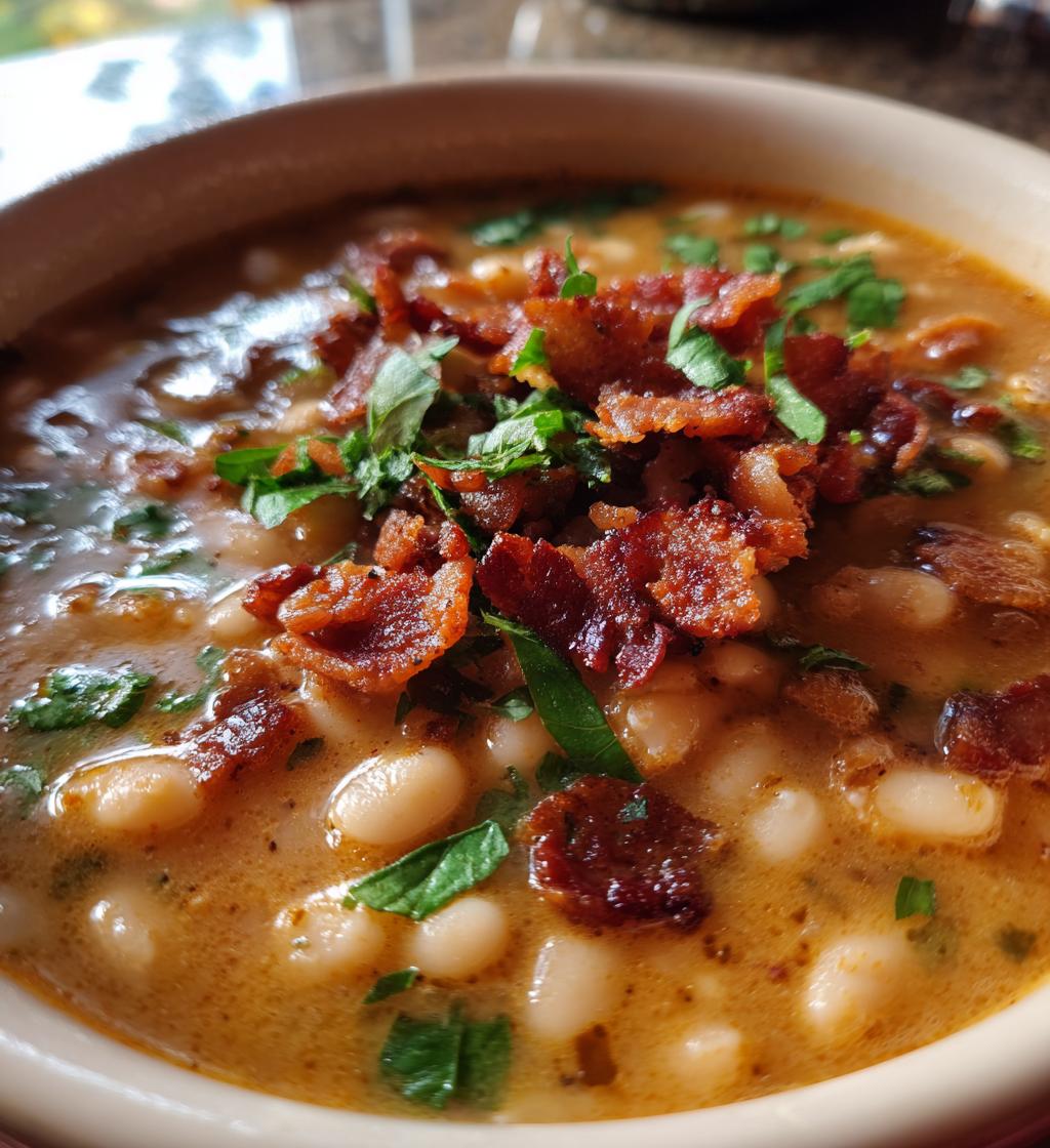 bean with bacon soup - detail 1