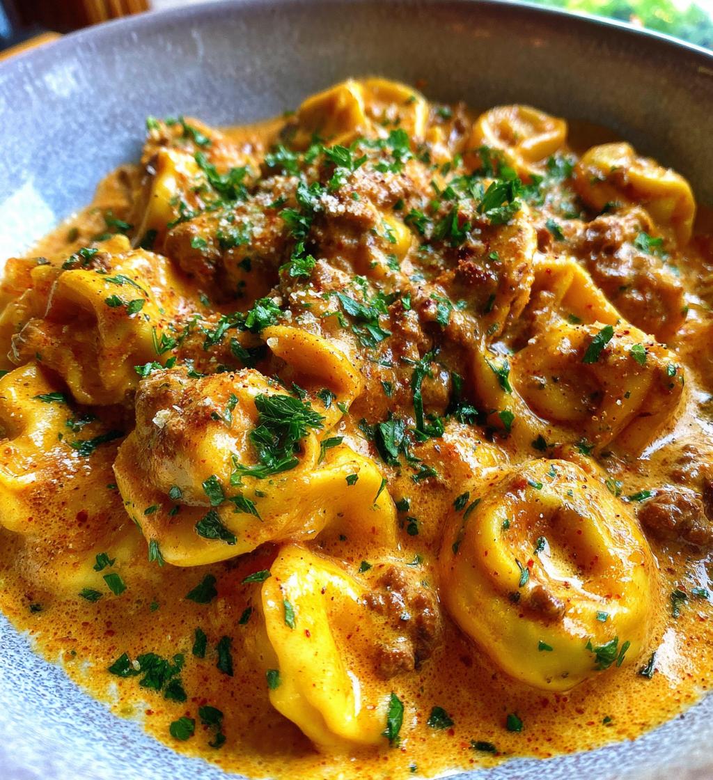 beef parmesan tortellini in creamy sauce recipe - detail 1