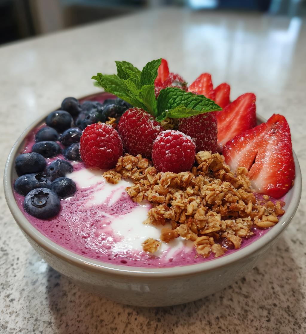 berry bliss valentines smoothie bowl - detail 1