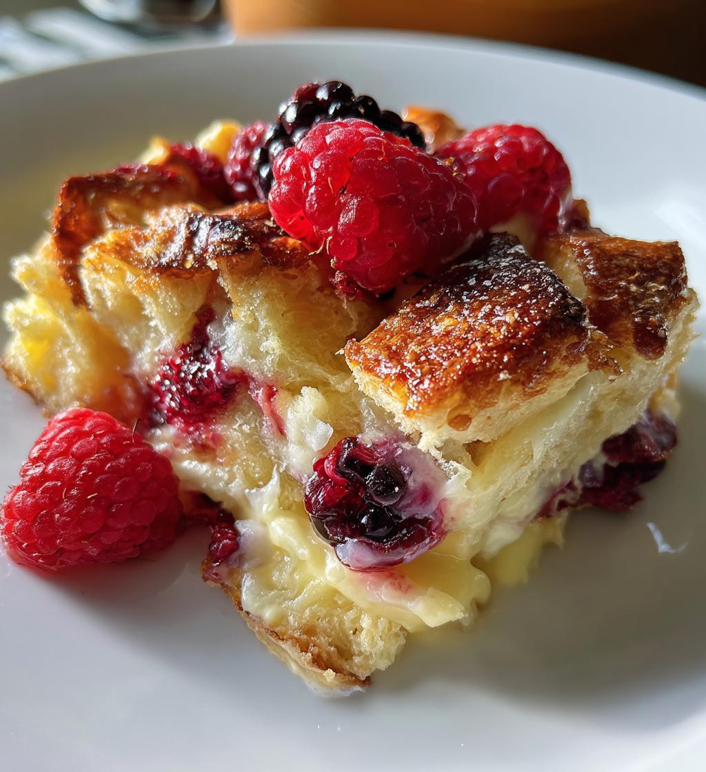 berry croissant breakfast casserole - detail 1