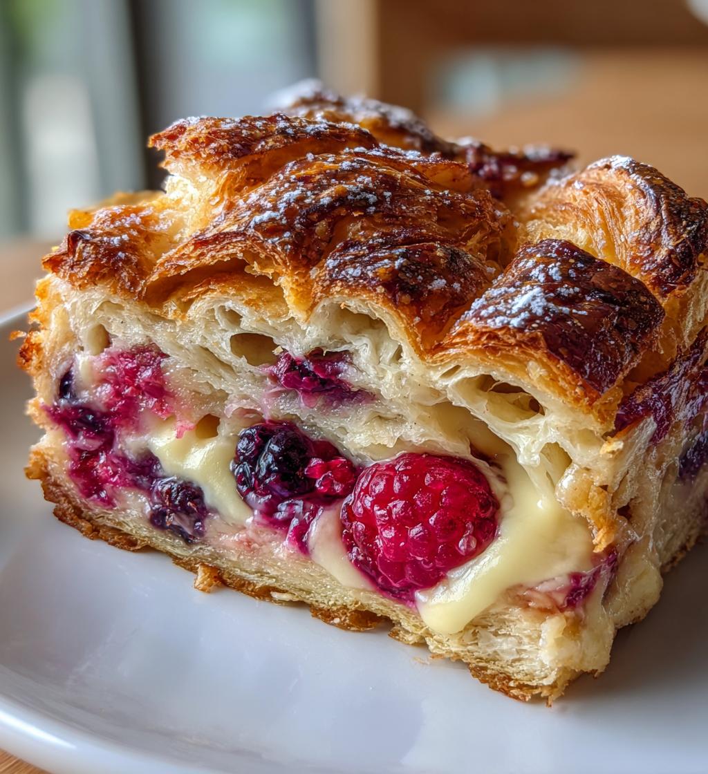 berry croissant breakfast casserole