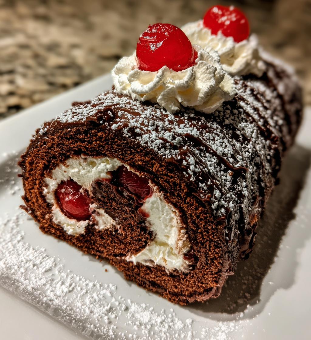 black forest swiss roll - detail 1