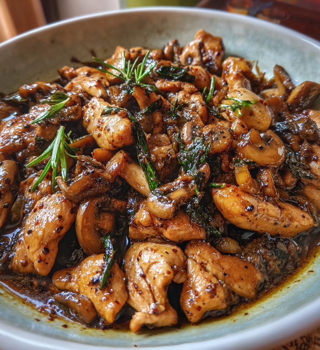 black pepper chicken with mushrooms