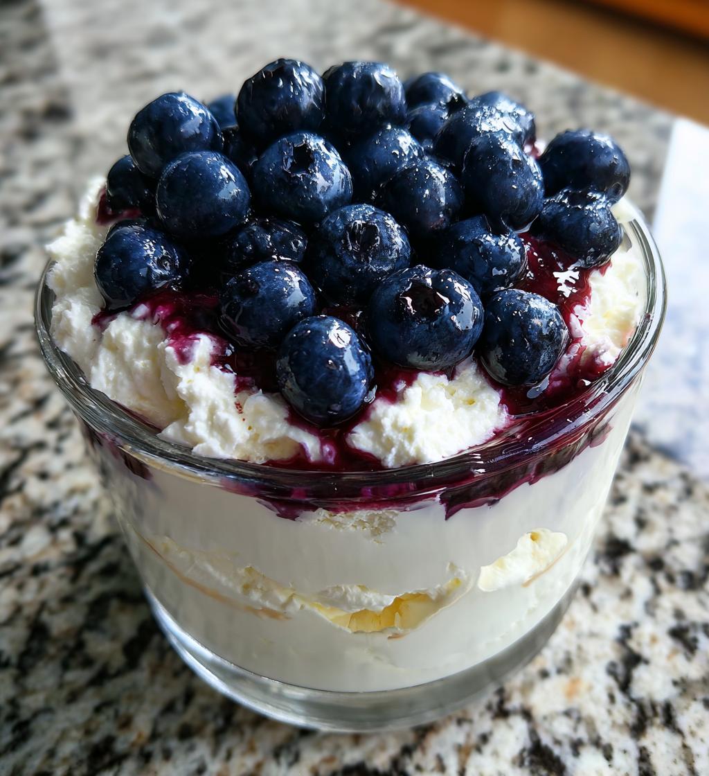 blueberry and vanilla cheesecake fluff - detail 1