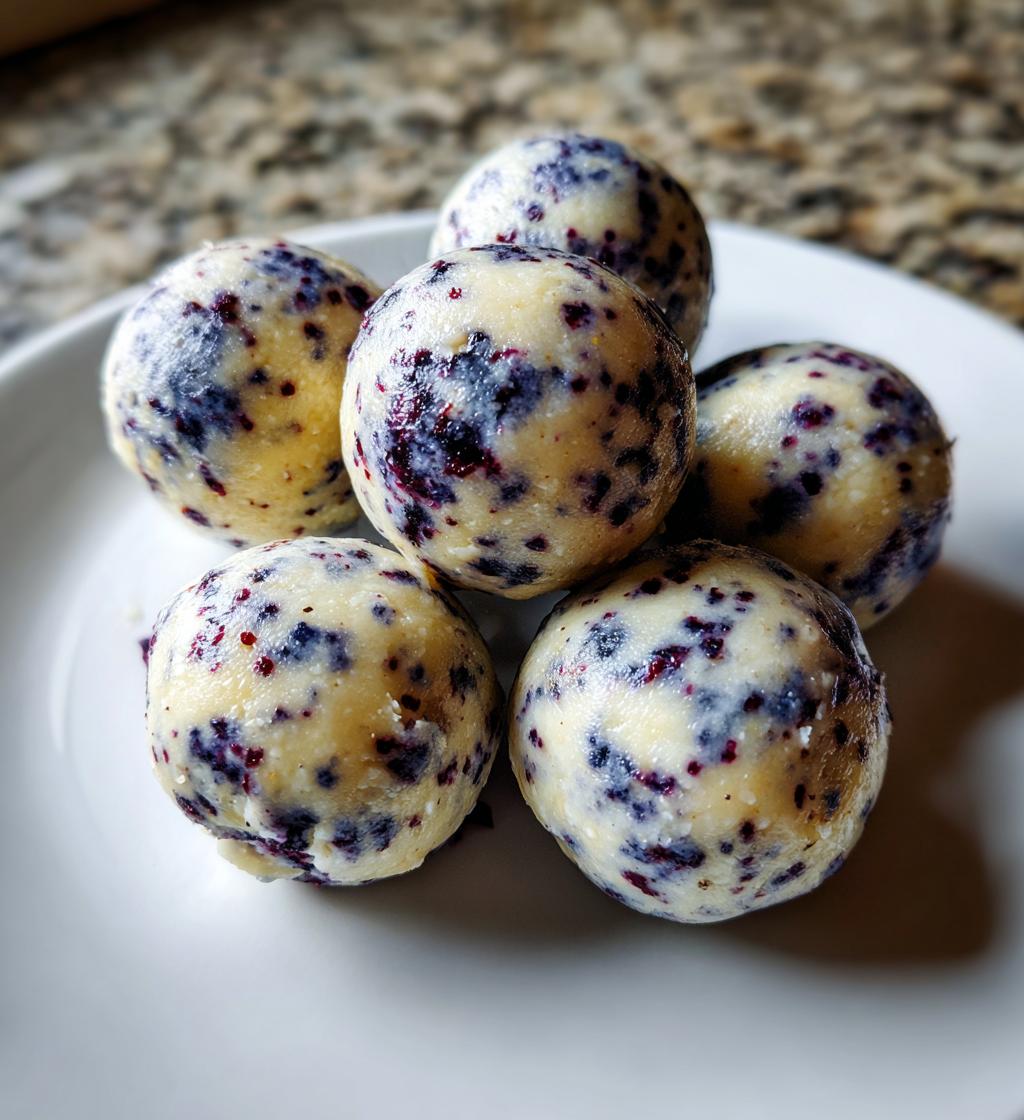 blueberry cheesecake bliss balls - detail 1