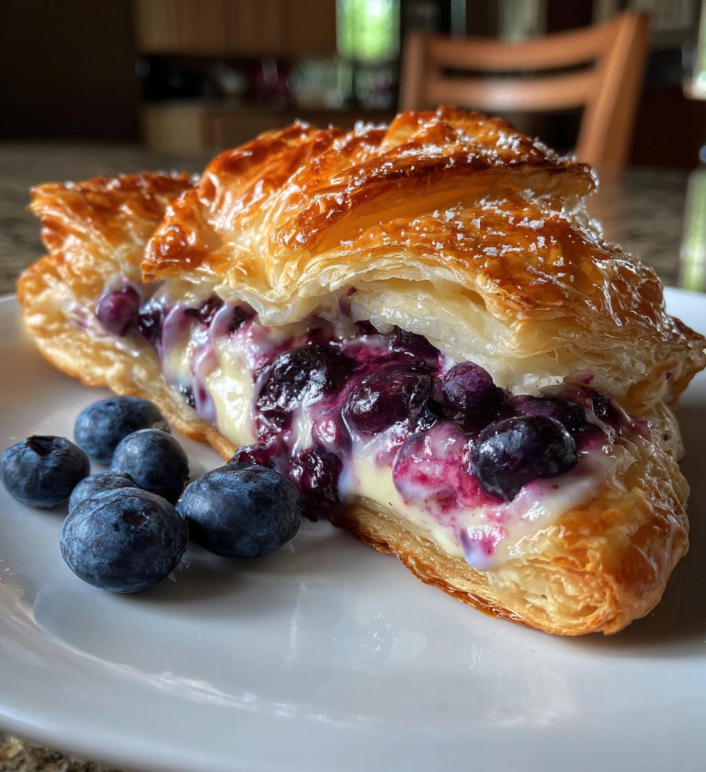 blueberry cream cheese puff pastry - detail 1