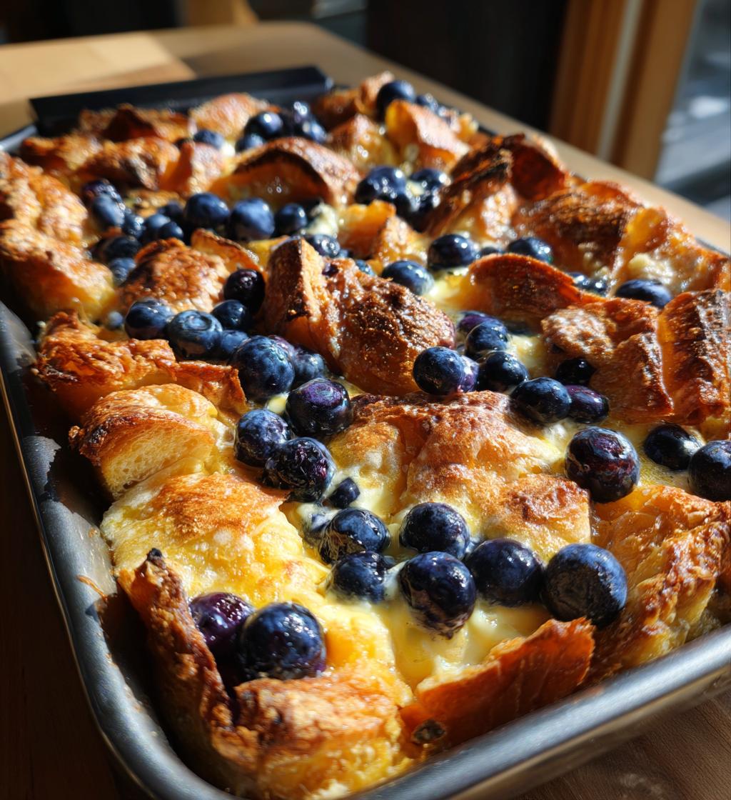 blueberry croissant french toast bake - detail 1