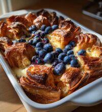blueberry croissant french toast bake