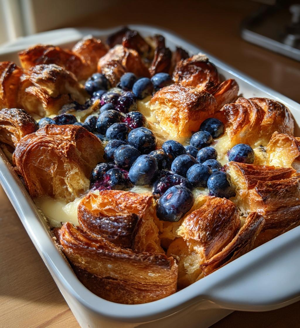 blueberry croissant french toast bake