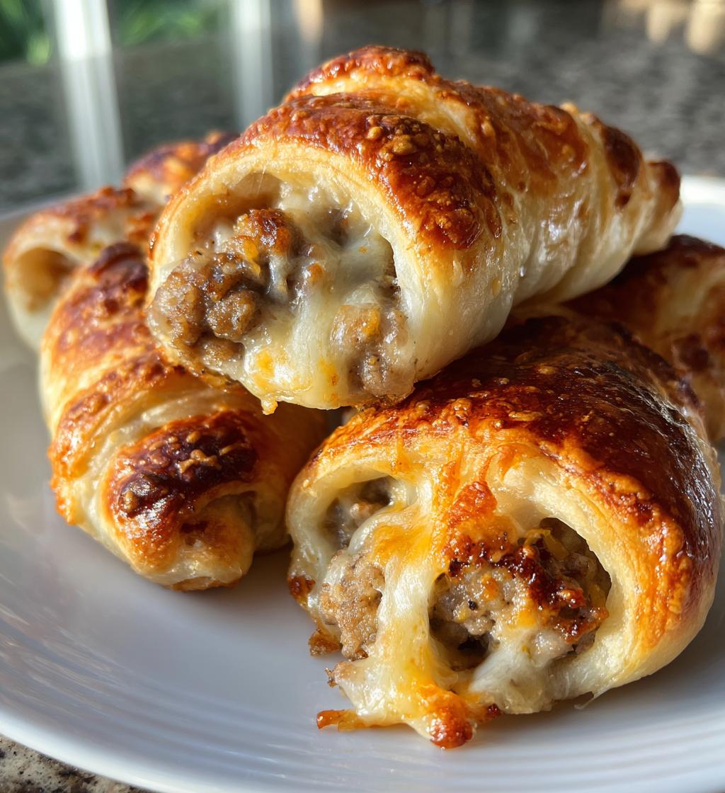 breakfast sausage crescent rolls - detail 1