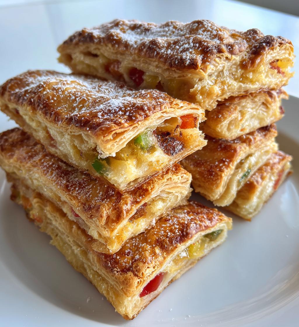 breakfast stuffed puff pastry bars