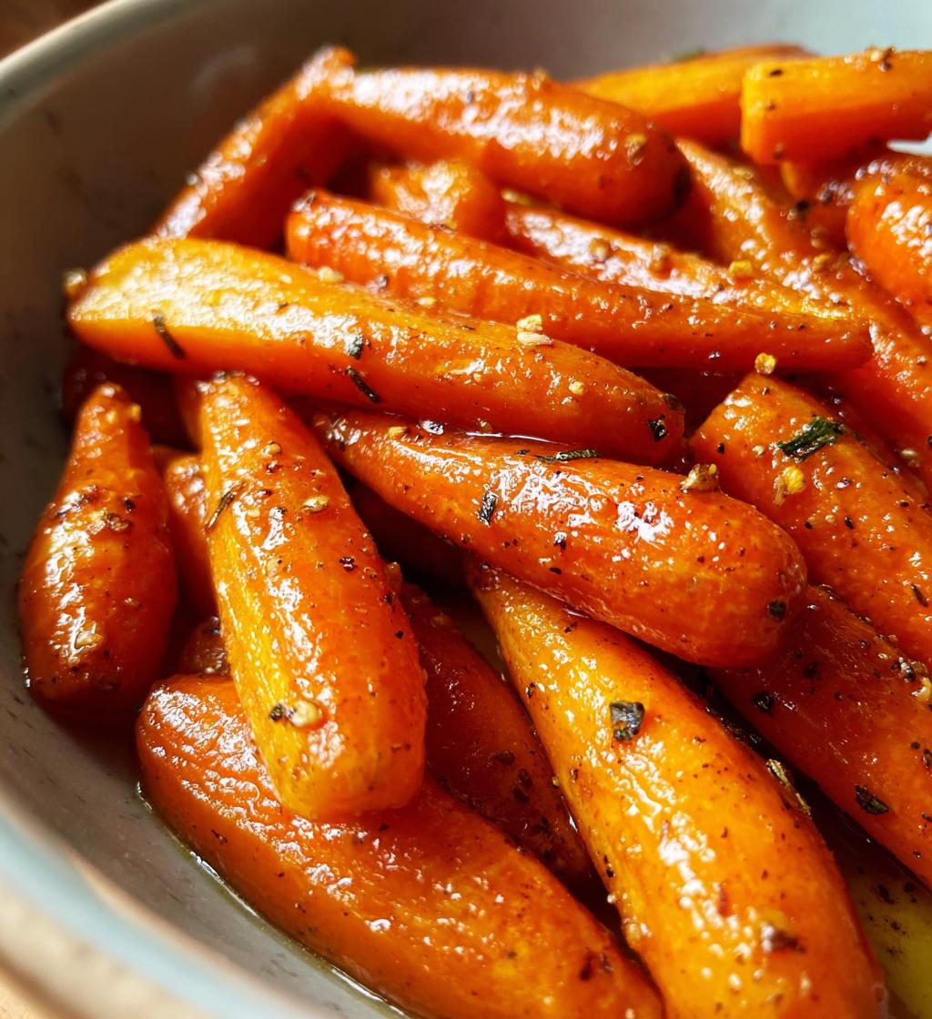 brown sugar glazed carrots - detail 1