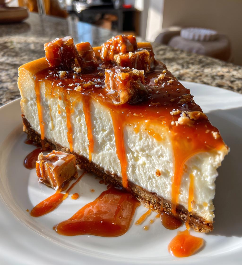 caramel candy cheesecake