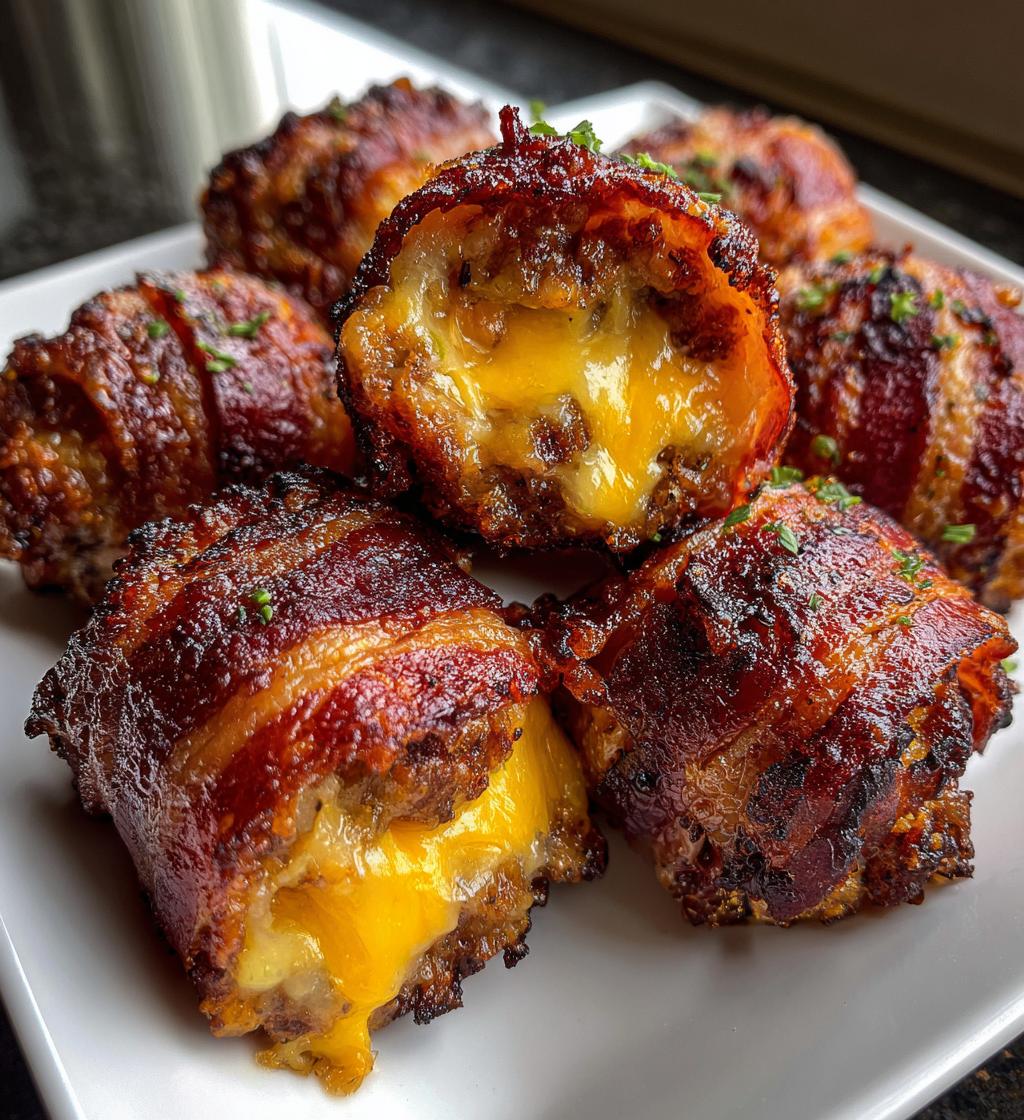 cheddar stuffed bbq bacon bombs - detail 1
