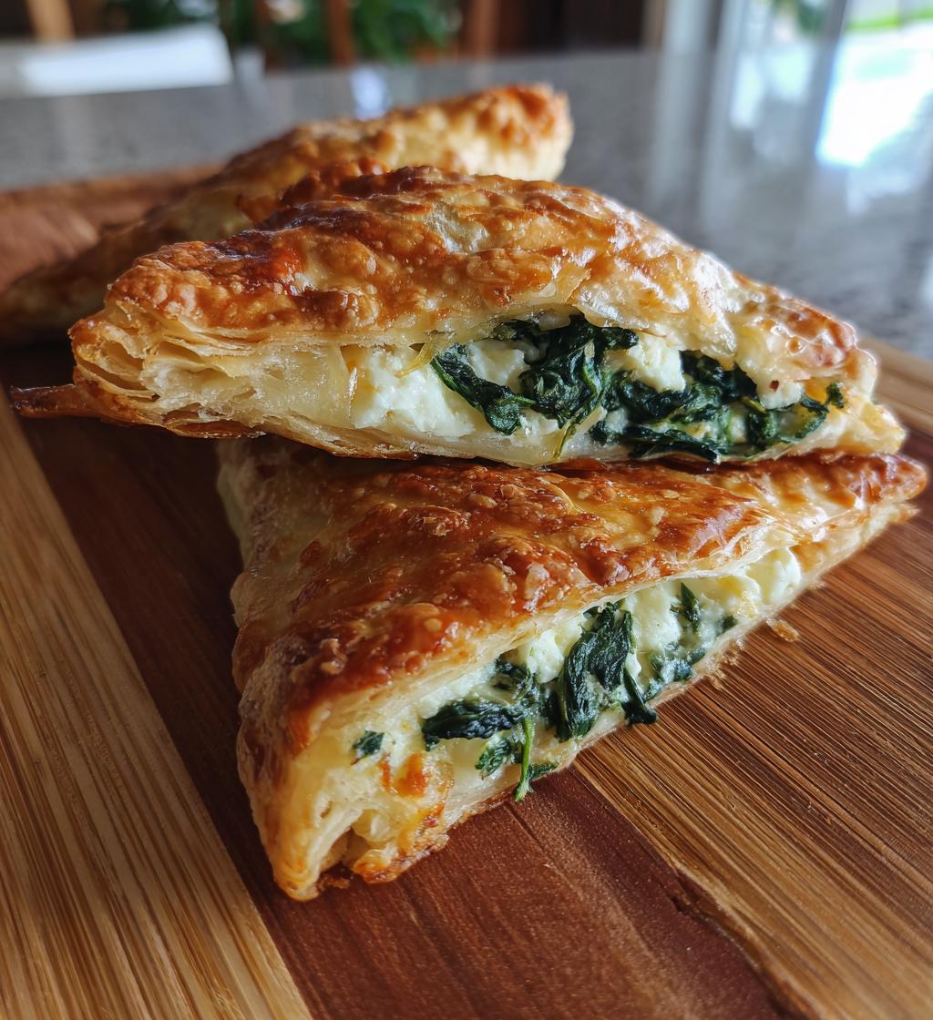 cheese and spinach stuffed pastry - detail 1