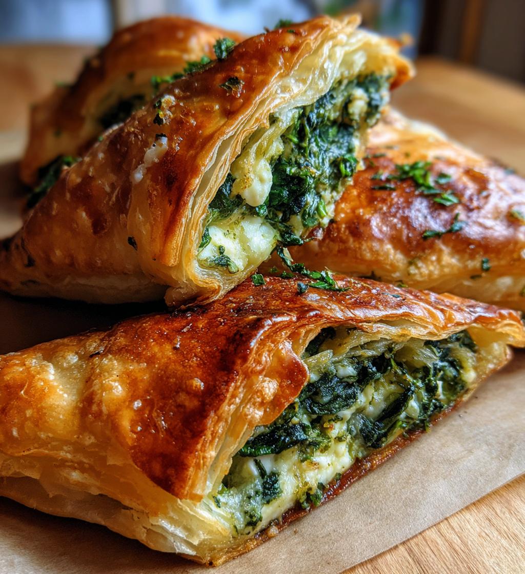 cheese and spinach stuffed pastry