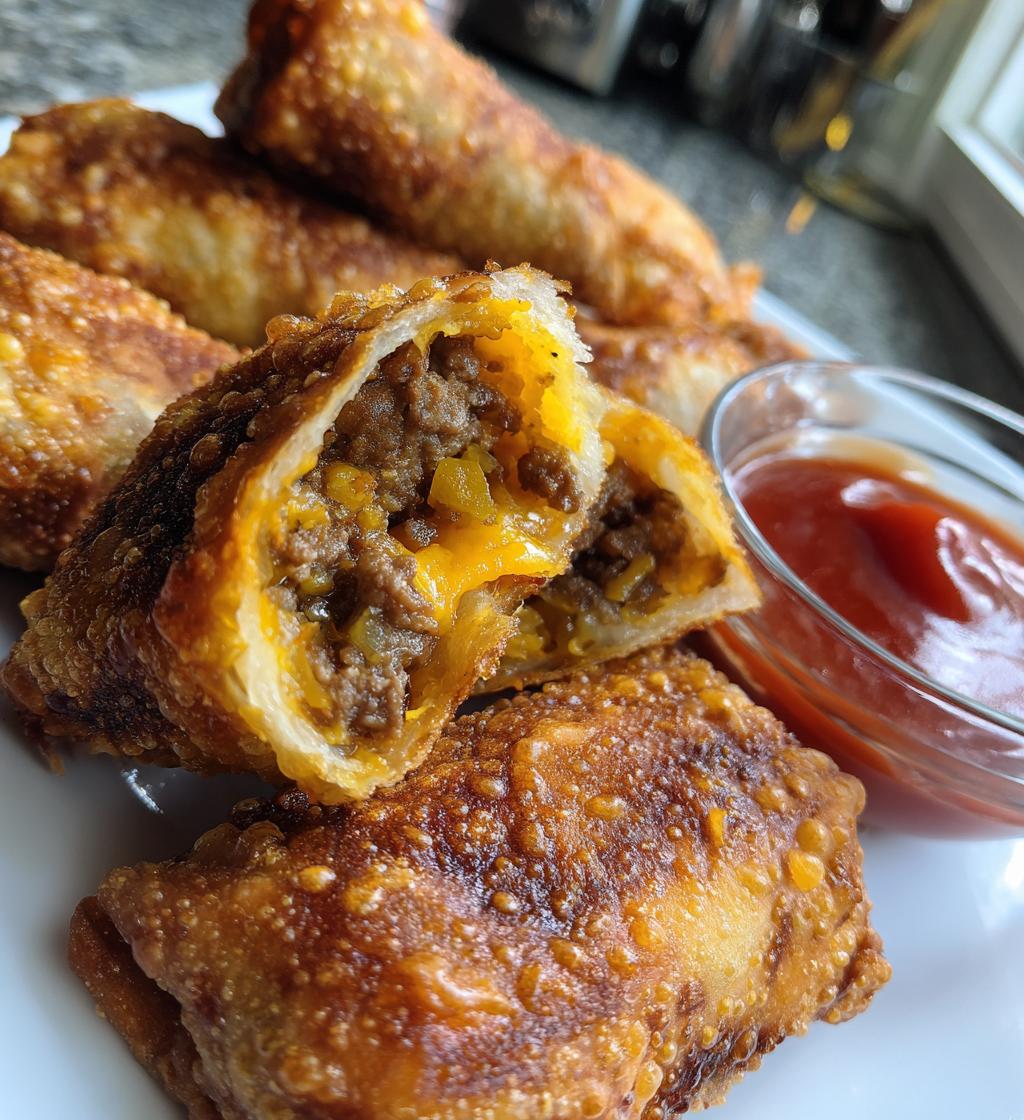 cheeseburger egg rolls