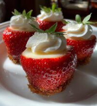 cheesecake deviled strawberries