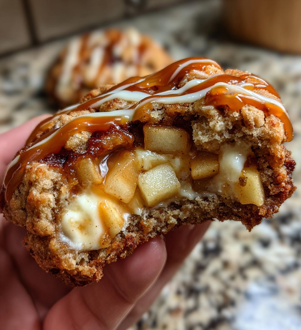 cheesecake stuffed caramel apple cookies - detail 1