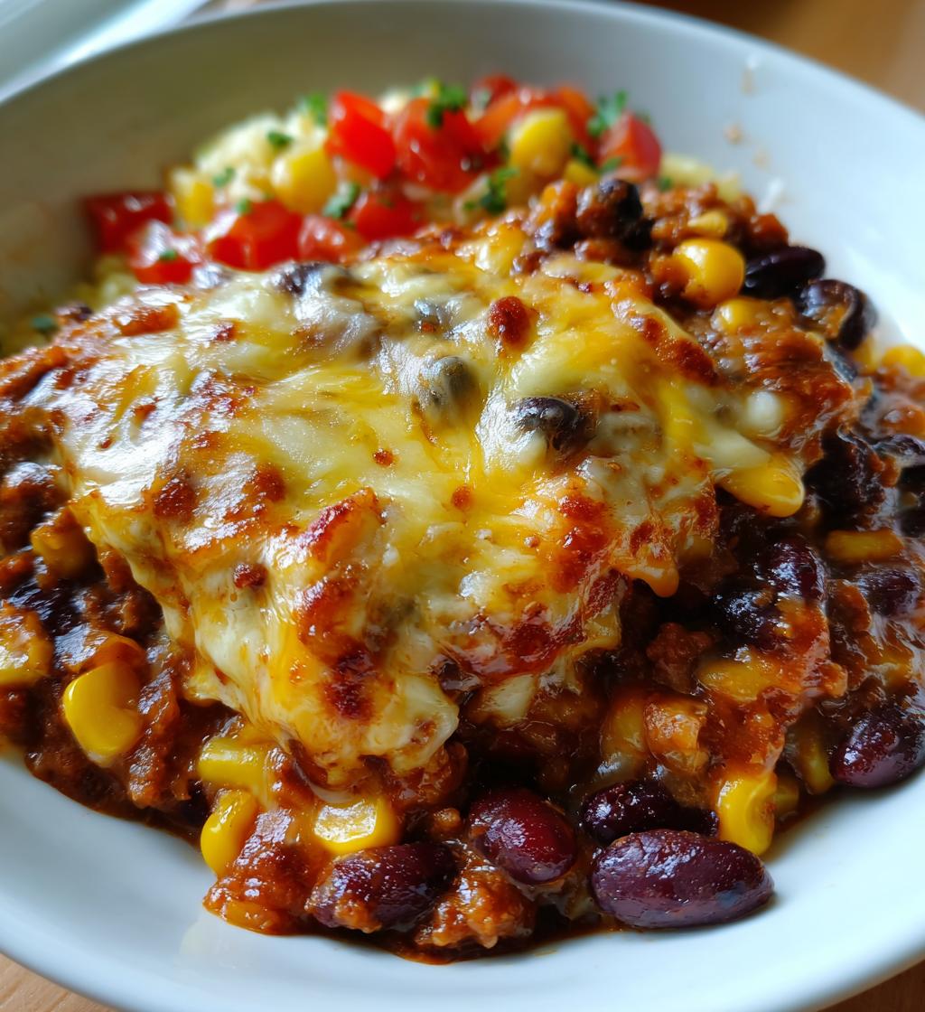 cheesy enchilada chili - detail 1