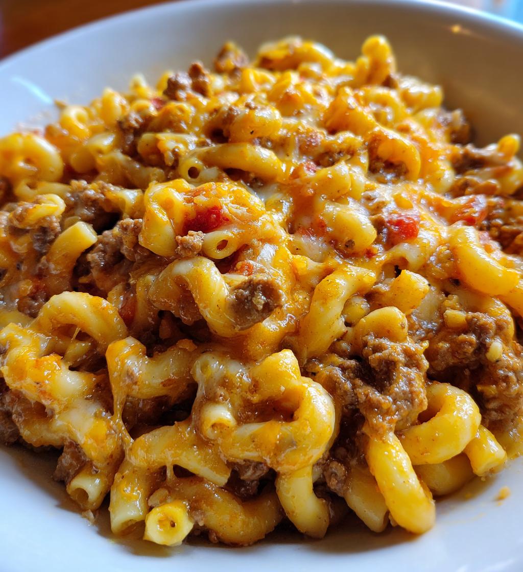 cheesy sloppy cheeseburger pasta