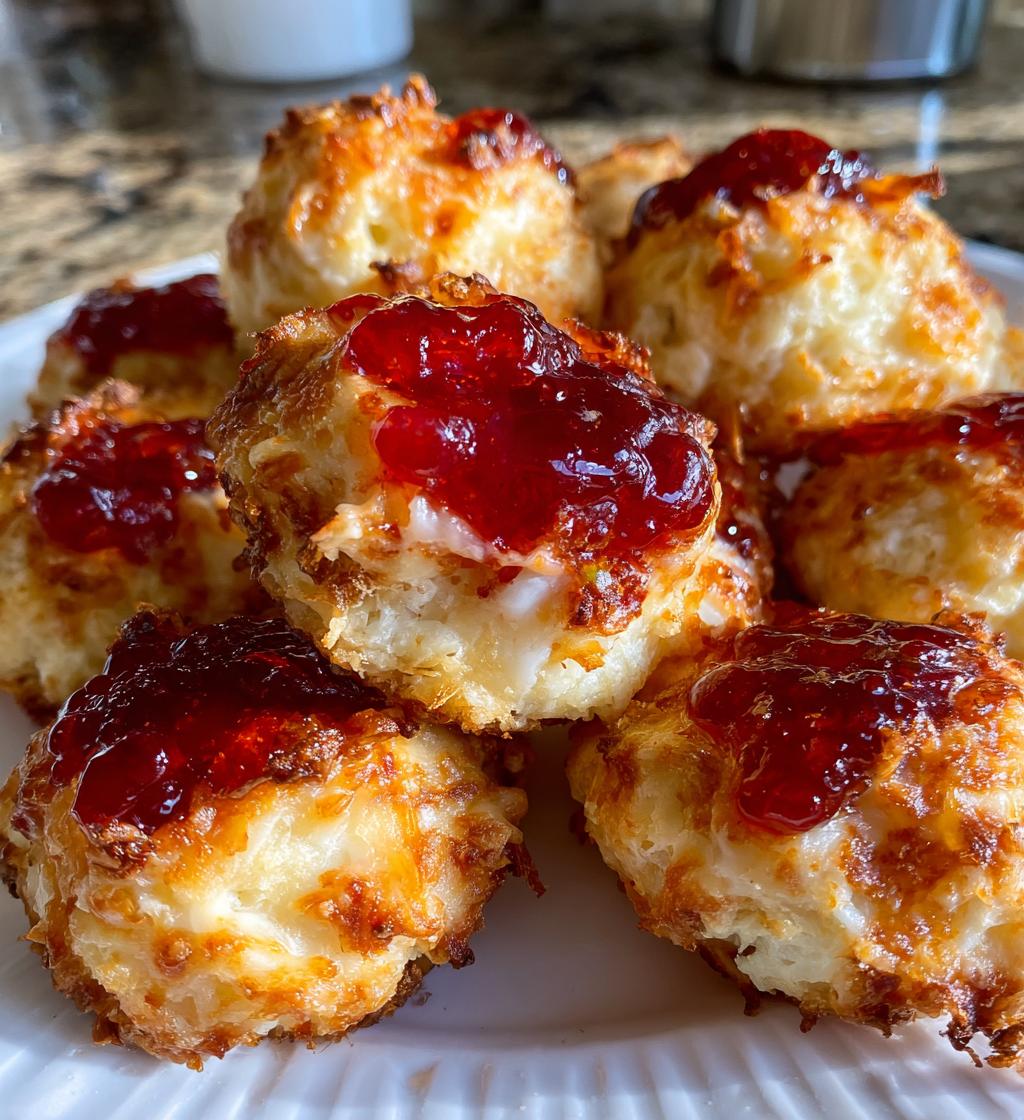cheesy thumbprint appetizers with hot pepper jelly - detail 1