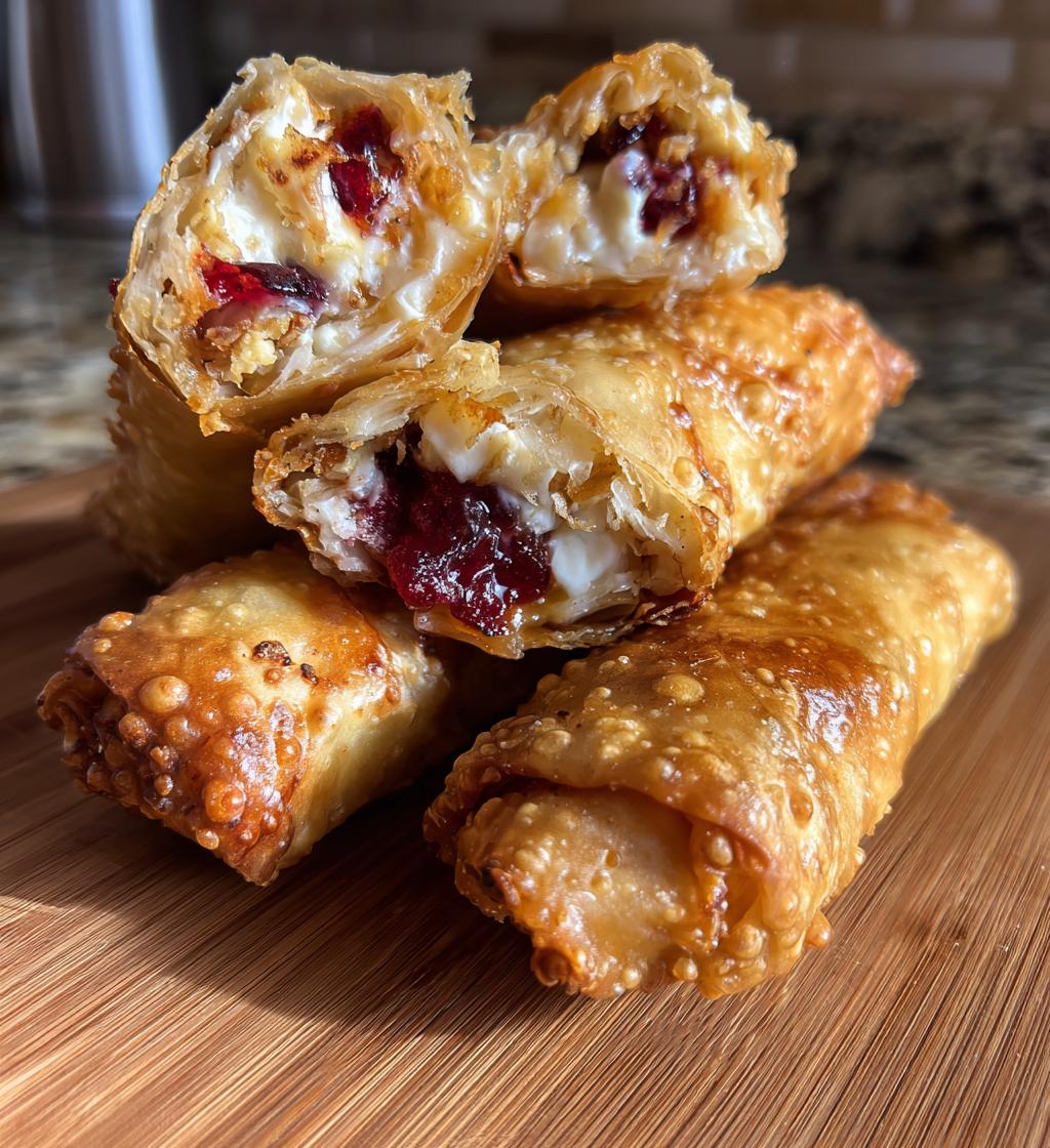 cherry cheesecake egg rolls - detail 1