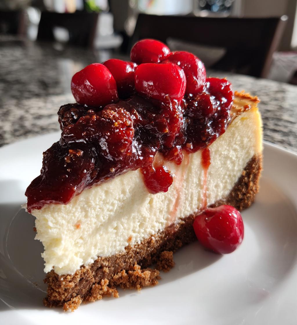 cherry chocolate cheesecake - detail 1