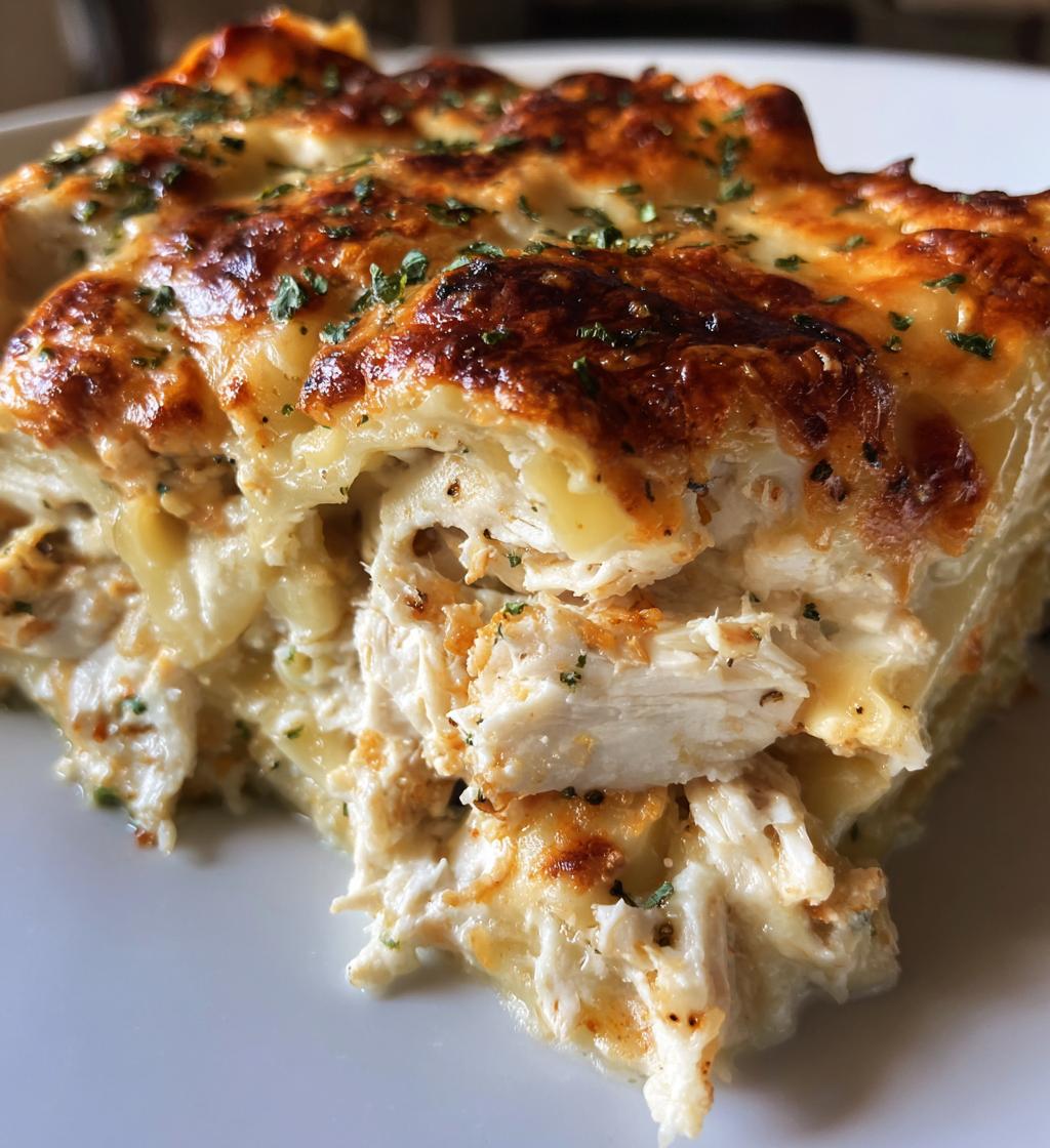 chicken alfredo lasagna rolls