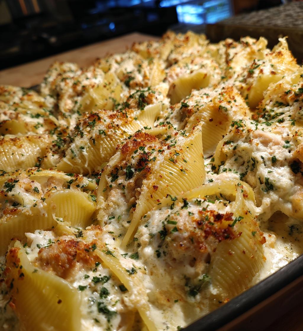 chicken alfredo stuffed shells