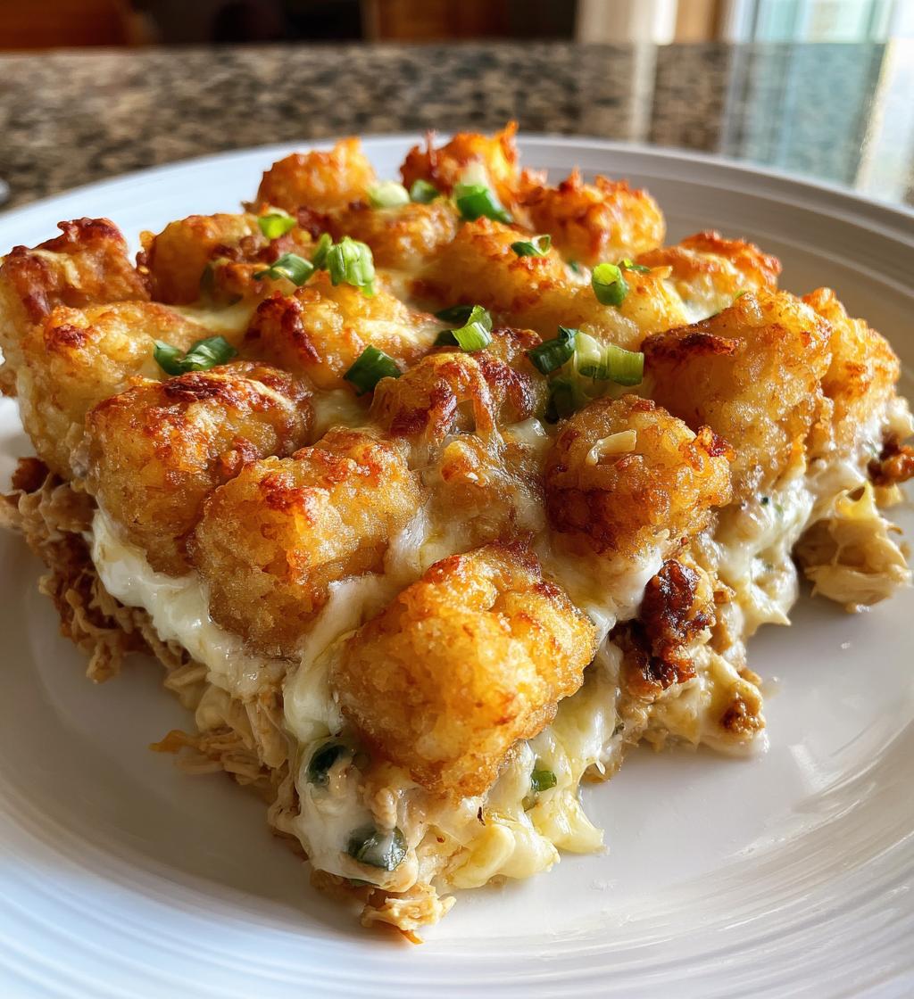 chicken alfredo tater tot casserole - detail 1
